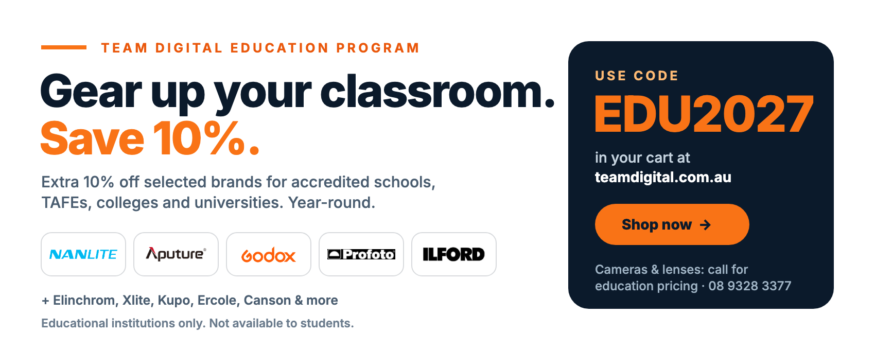 EDU2027 Team Digital Education Program: save 10% on selected brands with code EDU2027
