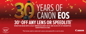 Canon EOS 30th Celebration Retail Banner 630x250