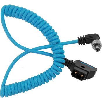 Kondor Blue Coiled D-Tap to Locking DC 2.5mm Right Angle Cable (Blue)
