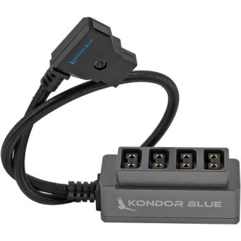 Kondor Blue 12V Metal D-Tap Hub 4 Way Port Power Tap Splitter (1/4in - 20 Thread)