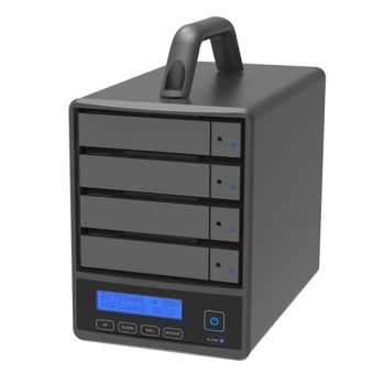 Stardom SR4-SBA31+ Black 4-bay USB3.2 Type C/eSATA, Display port, JBOD, RAID 0,5 with USB C-A / USB C-C cables