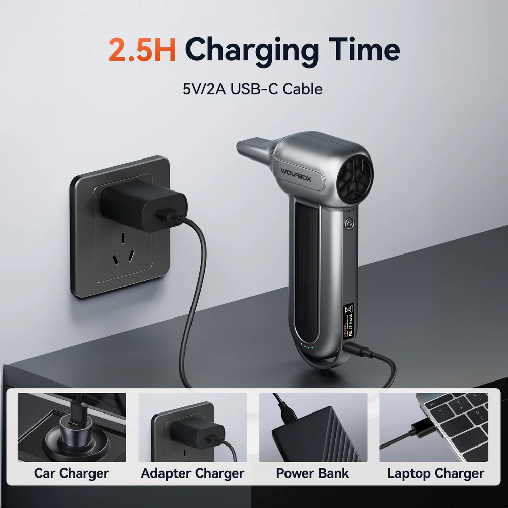 WolfBox MegaFlow MF100 - Compressed Air Duster - Image 8