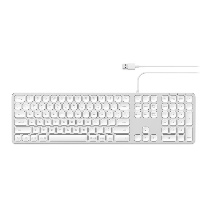 SATECHI Wired Keyboard for MacOS USB-A - Silver / White