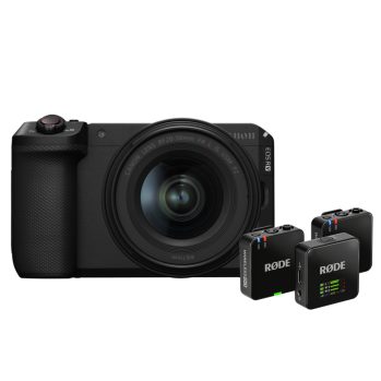 Canon EOS R6 V with RF 20-50mm f/4L IS USM PZ and RØDE Wireless GO (Gen 3) Compact Microphone System