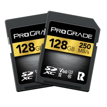 PGSD128GBK2NA - ProGrade Digital 128GB SDXC UHS-II V60 Memory Card (Gold) - Twin Pack