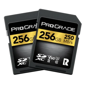 PGSD256GBK2NA - ProGrade Digital 256GB SDXC UHS-II V60 Memory Card (Gold) - Twin Pack