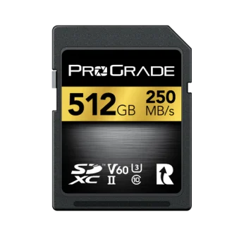 PGSD512GBKNA - ProGrade Digital 512GB SDXC UHS-II V60 Memory Card (Gold)