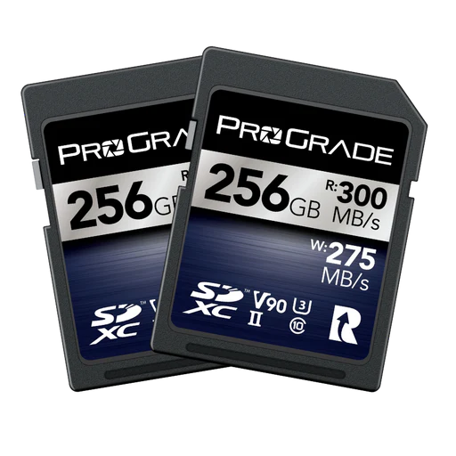 PGSD256GBIK2NA - ProGrade Digital 256GB SDXC UHS-II V90 Memory Card (Iridium) - Twin Pack