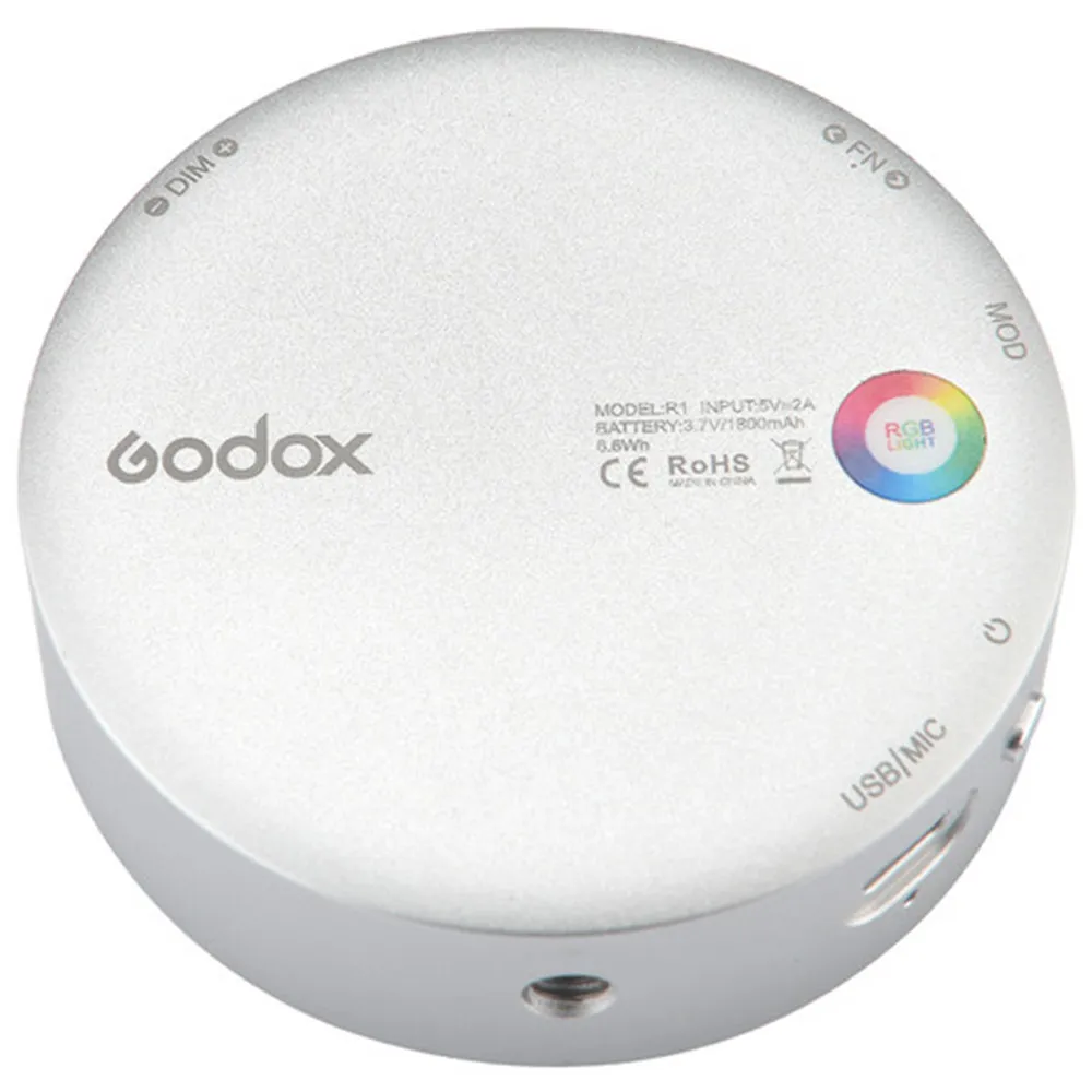 GODOX R1 ROUND RGB SILVER LED LIGHT - Image 7