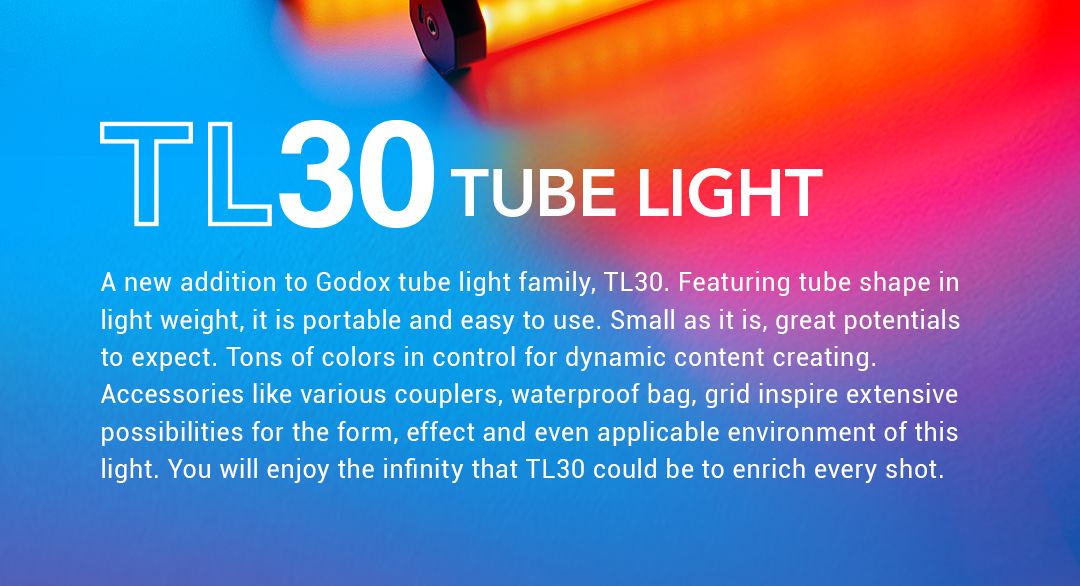 GODOX TL30 2 LIGHT RGB TUBE LIGHT KIT 30cm - Image 3
