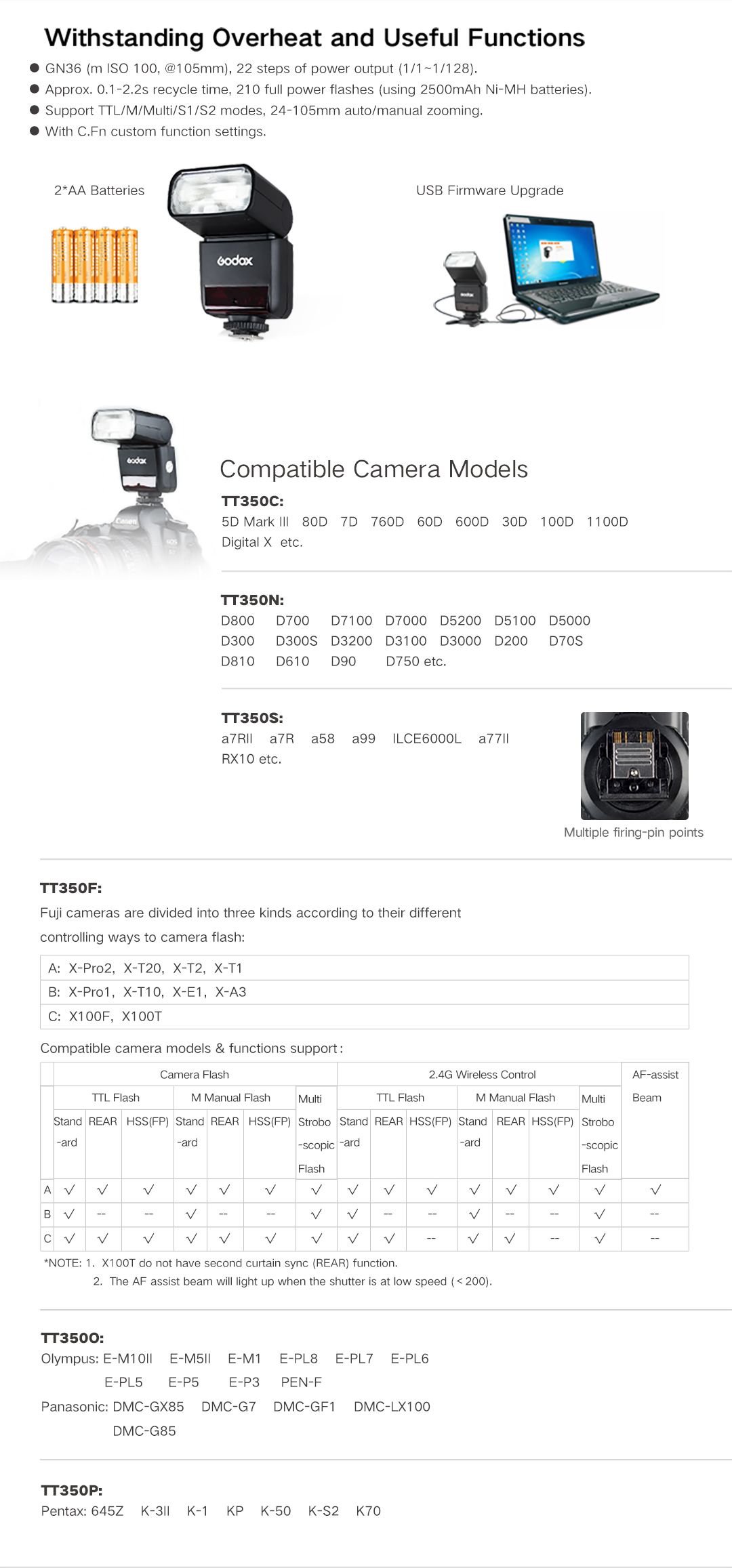 GODOX TT350O TTL SPEEDLIGHT FLASH FOR OLYMPUS