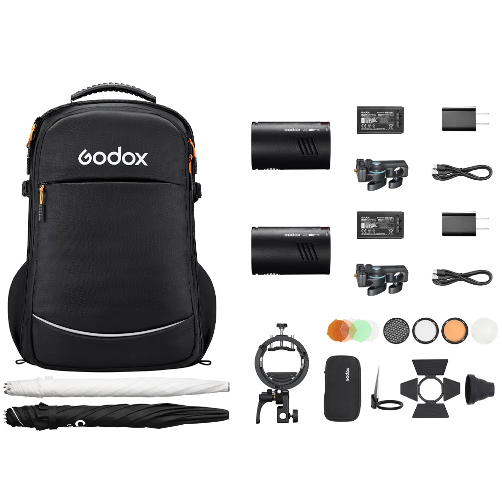 GODOX AD100ProII 2 LIGHT FLASH KIT INC BAG