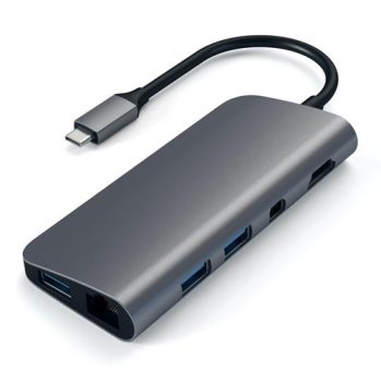 Satechi USB-C M/media Adapt 4K Ethernet Display-Port SpaceGr